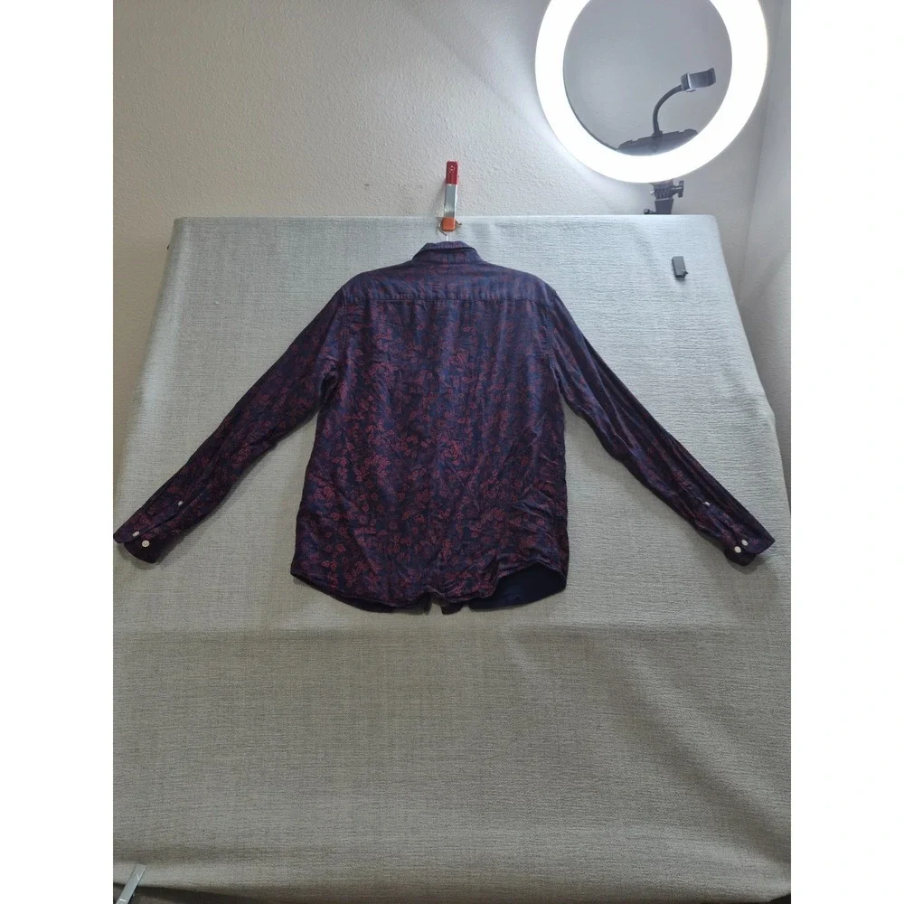 Banana Republic Shirt Mens Large Multicolor Floral Untucked Slim Fit Button Down